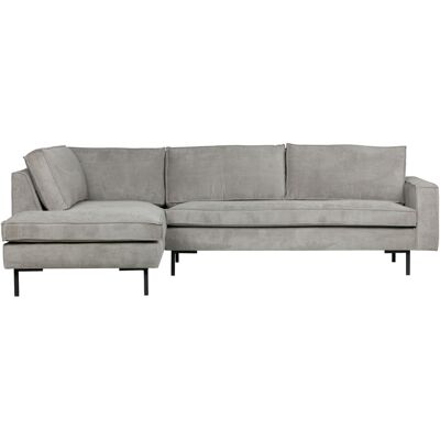 WOOOD Canapé d'angle gauche en tissu côtelé gris Gris 198x88x280cm - Publicité WOOOD Canapé d'angle gauche en tissu côtelé gris Gris 198x88x280cm - Publicité