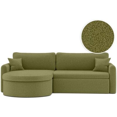 Usinestreet Canapé angle reversible convertible 4p vera en tissu bouclé vert kaki Vert 250x83x160cm - Publicité Usinestreet Canapé angle reversible convertible 4p vera en tissu bouclé vert kaki Vert 250x83x160cm - Publicité
