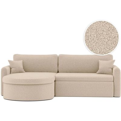 Usinestreet Canapé d'angle reversible convertible 4p vera en tissu bouclette beige Beige 250x83x160cm - Publicité Usinestreet Canapé d'angle reversible convertible 4p vera en tissu bouclette beige Beige 250x83x160cm - Publicité
