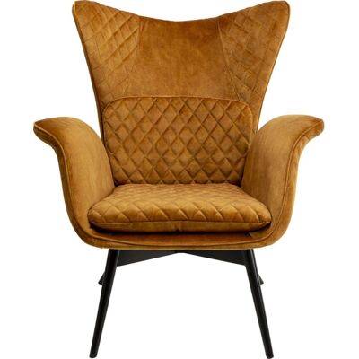 Kare Design Fauteuil en velours ocre et hêtre laqué Jaune 89x102x91cm - Publicité Kare Design Fauteuil en velours ocre et hêtre laqué Jaune 89x102x91cm - Publicité