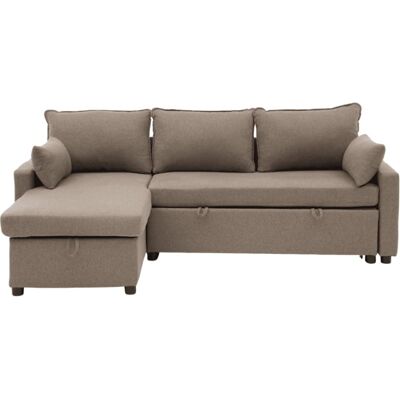 Calicosy Canapé convertible 3 places en tissu l219 cm - marron Marron 147x84x147cm - Publicité Calicosy Canapé convertible 3 places en tissu l219 cm - marron Marron 147x84x147cm - Publicité