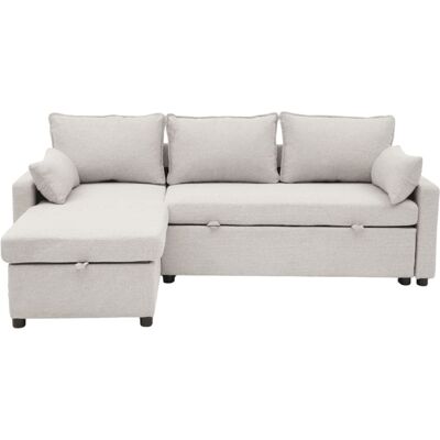 Calicosy Canapé convertible 3 places en tissu l219 cm - beige Beige 147x84x147cm - Publicité Calicosy Canapé convertible 3 places en tissu l219 cm - beige Beige 147x84x147cm - Publicité