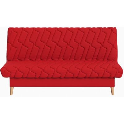 Relaxima Clic clac convertible avec coffre intégré tissu pearl rouge 130x190 Rouge 190x50x130cm - Publicité Relaxima Clic clac convertible avec coffre intégré tissu pearl rouge 130x190 Rouge 190x50x130cm - Publicité