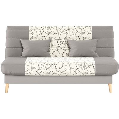 Relaxima Clic clac convertible, 2 coussins offerts tissu beige à motifs 130x190 Beige 190x49x130cm - Publicité Relaxima Clic clac convertible, 2 coussins offerts tissu beige à motifs 130x190 Beige 190x49x130cm - Publicité