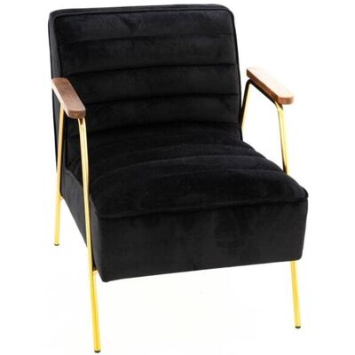 Fauteuil Velours Noir Amadeus - Design Moderne pour Salon - Publicité Fauteuil Velours Noir Amadeus - Design Moderne pour Salon - Publicité