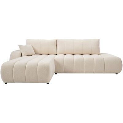 Casanova Paris Canapé d'angle convertible tissu bouclette 4 places beige gauche Beige 276x88x176cm - Publicité Casanova Paris Canapé d'angle convertible tissu bouclette 4 places beige gauche Beige 276x88x176cm - Publicité
