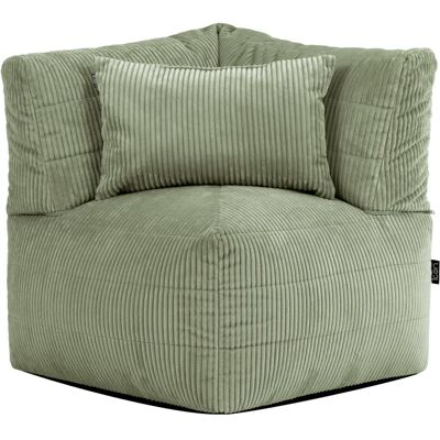 Icon Pouf fauteuil d'angle modulable en velours côtelé vert sauge Vert 78x70x78cm - Publicité Icon Pouf fauteuil d'angle modulable en velours côtelé vert sauge Vert 78x70x78cm - Publicité