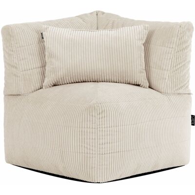 Icon Pouf fauteuil d'angle modulable en velours côtelé beige Beige 78x70x78cm - Publicité Icon Pouf fauteuil d'angle modulable en velours côtelé beige Beige 78x70x78cm - Publicité