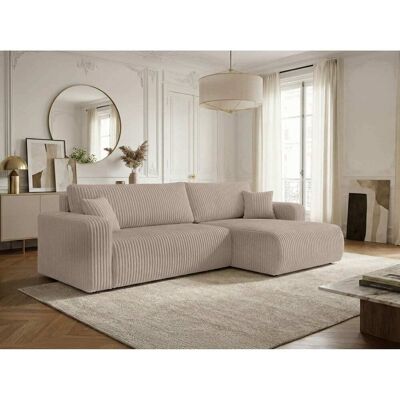 Usinestreet Canapé d'angle réversible conv 5p alya velours cotelé épais taupe Marron 278x80x145cm - Publicité Usinestreet Canapé d'angle réversible conv 5p alya velours cotelé épais taupe Marron 278x80x145cm - Publicité