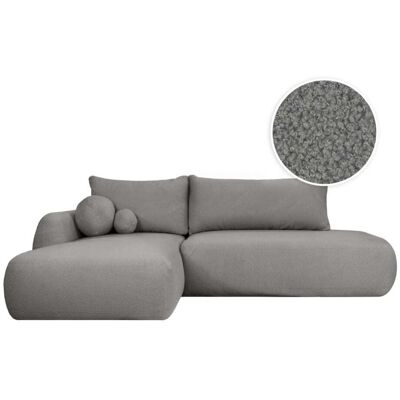 Usinestreet Canapé d'angle gauche convertible 5p fabio tissu bouclette gris foncé Gris 300x105x190cm - Publicité Usinestreet Canapé d'angle gauche convertible 5p fabio tissu bouclette gris foncé Gris 300x105x190cm - Publicité