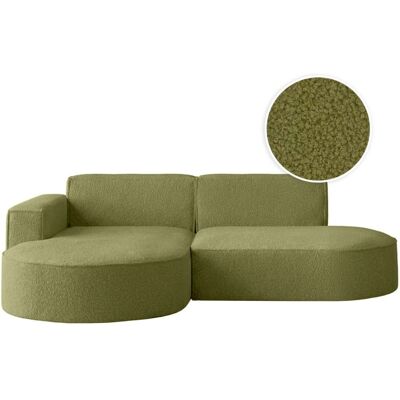 Usinestreet Canapé d'angle gauche 4 places marla en tissu bouclette - vert kaki Vert 241x73x168cm - Publicité Usinestreet Canapé d'angle gauche 4 places marla en tissu bouclette - vert kaki Vert 241x73x168cm - Publicité