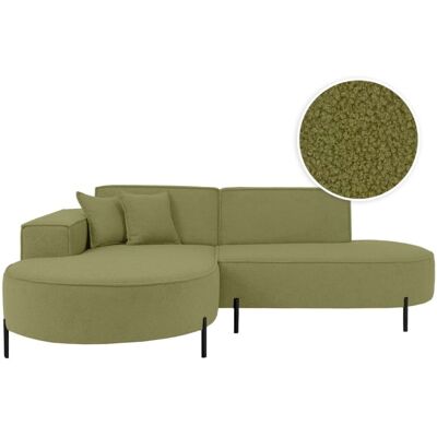 Usinestreet Canapé d'angle gauche 4 places marlon en tissu bouclette vert kaki Vert 241x80x168cm - Publicité Usinestreet Canapé d'angle gauche 4 places marlon en tissu bouclette vert kaki Vert 241x80x168cm - Publicité