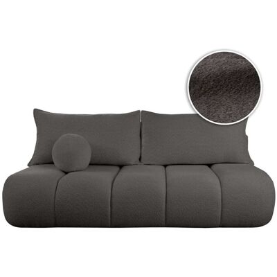 Usinestreet Canapé convertible droit 3 places merry en tissu bouclette gris foncé Gris 205x97x85cm - Publicité Usinestreet Canapé convertible droit 3 places merry en tissu bouclette gris foncé Gris 205x97x85cm - Publicité