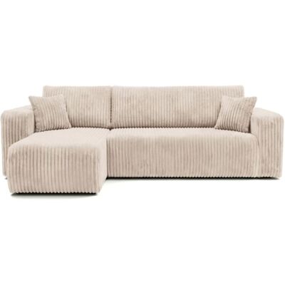 Usinestreet Canapé d'angle conv et réversible 4p alya velours cotelé épais beige Beige 247x80x143cm - Publicité Usinestreet Canapé d'angle conv et réversible 4p alya velours cotelé épais beige Beige 247x80x143cm - Publicité