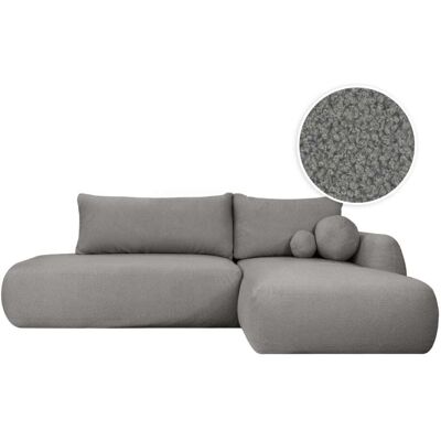 Usinestreet Canapé d'angle droit convertible 5p fabio - tissu bouclette gris foncé Gris 300x105x190cm - Publicité Usinestreet Canapé d'angle droit convertible 5p fabio - tissu bouclette gris foncé Gris 300x105x190cm - Publicité