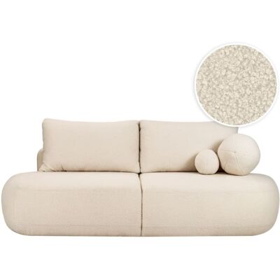 Usinestreet Canapé convertible fabio 4 places en tissu bouclette - blanc cassé Beige 240x90x90cm - Publicité Usinestreet Canapé convertible fabio 4 places en tissu bouclette - blanc cassé Beige 240x90x90cm - Publicité