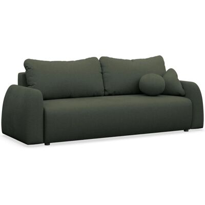 Selsey Canapé 3 places convertible en tissu chenille vert foncé Vert 244x85x244cm - Publicité Selsey Canapé 3 places convertible en tissu chenille vert foncé Vert 244x85x244cm - Publicité