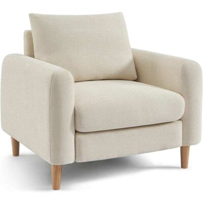 Baita Fauteuil fixe 1 place tissu chenille beige Beige 89x89x81cm - Publicité Baita Fauteuil fixe 1 place tissu chenille beige Beige 89x89x81cm - Publicité