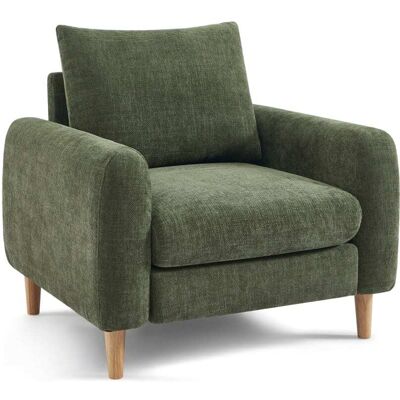 Baita Fauteuil fixe 1 place tissu chenille vert Vert 89x89x81cm - Publicité Baita Fauteuil fixe 1 place tissu chenille vert Vert 89x89x81cm - Publicité