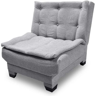 Menzzo Fauteuil transformable en banquette tissu texturé gris Gris 76x85x80cm - Publicité Menzzo Fauteuil transformable en banquette tissu texturé gris Gris 76x85x80cm - Publicité