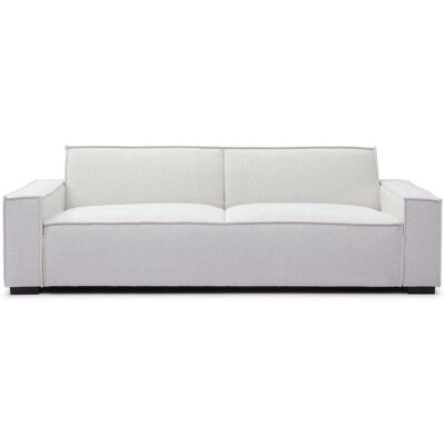 Menzzo Canapé clic-clac 3 places tissu bouclette crème Beige 230x75x94cm - Publicité Menzzo Canapé clic-clac 3 places tissu bouclette crème Beige 230x75x94cm - Publicité