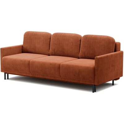 Selsey Canapé 3 places convertible avec coffre, velours côtelé, rouge cuivré Cuivre 212x87x212cm - Publicité Selsey Canapé 3 places convertible avec coffre, velours côtelé, rouge cuivré Cuivre 212x87x212cm - Publicité