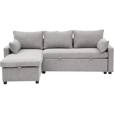 Calicosy Canapé convertible 3 places en tissu l219 cm - gris Gris 147x84x147cm - Publicité Calicosy Canapé convertible 3 places en tissu l219 cm - gris Gris 147x84x147cm - Publicité