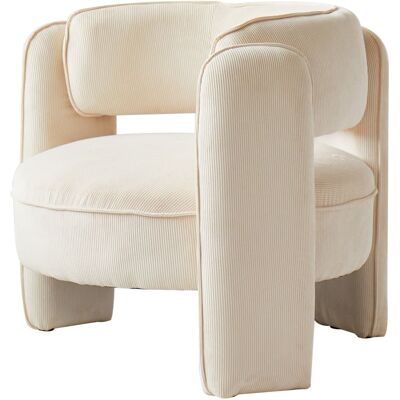 Nordlys Fauteuil de salon scandinave en velours côtelé beige Beige 79x71x85cm - Publicité Nordlys Fauteuil de salon scandinave en velours côtelé beige Beige 79x71x85cm - Publicité