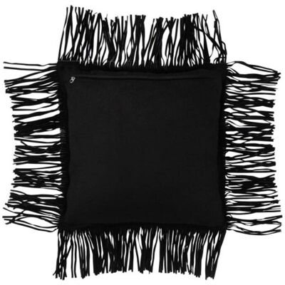 J-line Coussin à franges en cuir noir 45x45x8 cm Noir 45x8x45cm - Publicité J-line Coussin à franges en cuir noir 45x45x8 cm Noir 45x8x45cm - Publicité