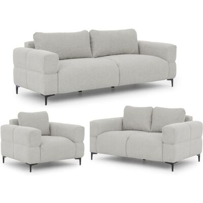 S-Style Ensemble de canapé 3+2+1 en tissu structuré gris clair Gris 97x80x217cm - Publicité S-Style Ensemble de canapé 3+2+1 en tissu structuré gris clair Gris 97x80x217cm - Publicité
