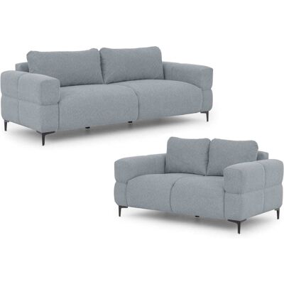 S-Style Ensemble de canapé 3+2 en tissu structuré gris Gris 97x80x217cm - Publicité S-Style Ensemble de canapé 3+2 en tissu structuré gris Gris 97x80x217cm - Publicité