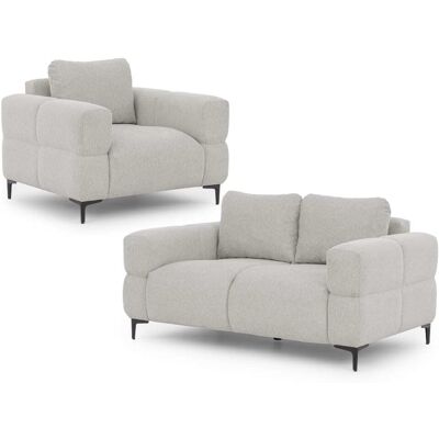 S-Style Ensemble de canapé 2+1 en tissu structuré gris clair Gris 97x80x154cm - Publicité S-Style Ensemble de canapé 2+1 en tissu structuré gris clair Gris 97x80x154cm - Publicité