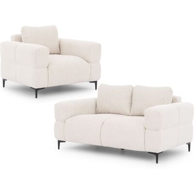 S-Style Ensemble de canapé 2+1 en tissu structuré crème Beige 97x80x154cm - Publicité S-Style Ensemble de canapé 2+1 en tissu structuré crème Beige 97x80x154cm - Publicité