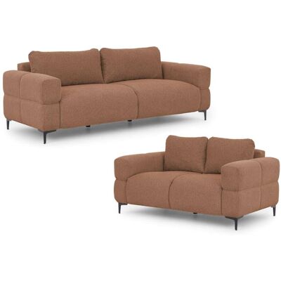 S-Style Ensemble de canapé 3+2 en tissu structuré terra cuite Rouge 97x80x217cm - Publicité S-Style Ensemble de canapé 3+2 en tissu structuré terra cuite Rouge 97x80x217cm - Publicité