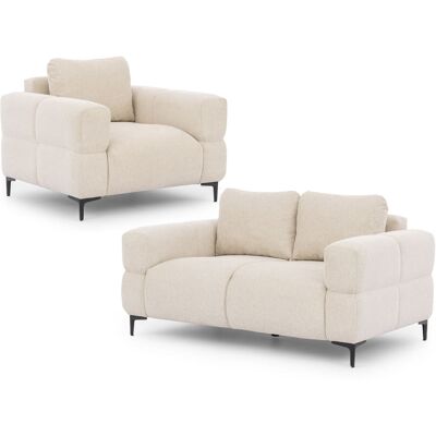 S-Style Ensemble de canapé 2+1 en tissu structuré beige clair Beige 97x80x154cm - Publicité S-Style Ensemble de canapé 2+1 en tissu structuré beige clair Beige 97x80x154cm - Publicité