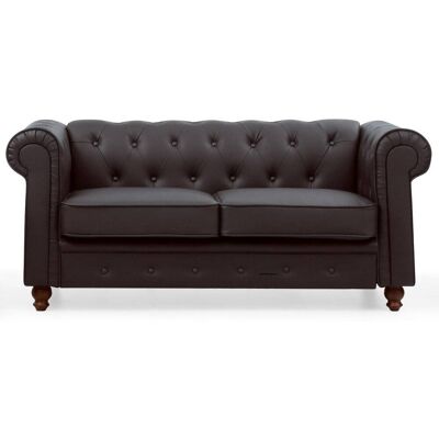 Menzzo Grand canapé 2 places marron Marron 158x72x82cm - Publicité Menzzo Grand canapé 2 places marron Marron 158x72x82cm - Publicité