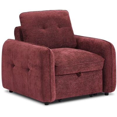 Baita Fauteuil convertible 1 place tissu chenille rouge Rouge 104x91x98cm - Publicité Baita Fauteuil convertible 1 place tissu chenille rouge Rouge 104x91x98cm - Publicité