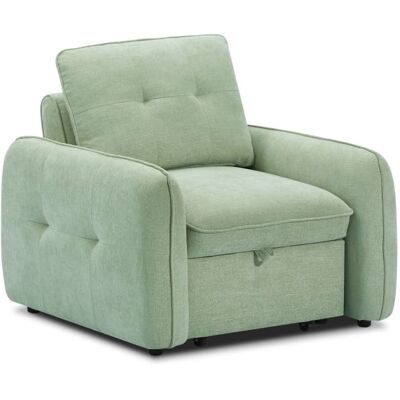 Baita Fauteuil convertible 1 place tissu chenille vert Vert 104x91x98cm - Publicité Baita Fauteuil convertible 1 place tissu chenille vert Vert 104x91x98cm - Publicité