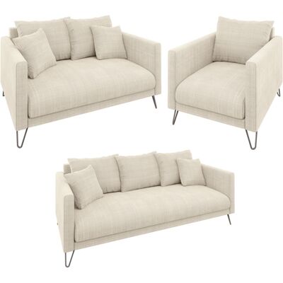 S-Style Ensemble de canapé 3+2+1 en tissu chenille beige Beige 100x85x200cm - Publicité S-Style Ensemble de canapé 3+2+1 en tissu chenille beige Beige 100x85x200cm - Publicité
