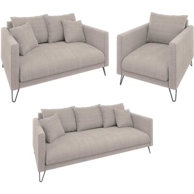 S-Style Ensemble de canapé 3+2+1 en tissu chenille taupe Taupe 100x85x200cm - Publicité S-Style Ensemble de canapé 3+2+1 en tissu chenille taupe Taupe 100x85x200cm - Publicité