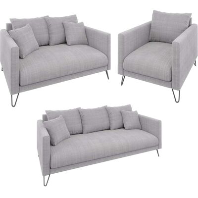 S-Style Ensemble de canapé 3+2+1 en tissu chenille gris clair Gris 100x85x200cm - Publicité S-Style Ensemble de canapé 3+2+1 en tissu chenille gris clair Gris 100x85x200cm - Publicité