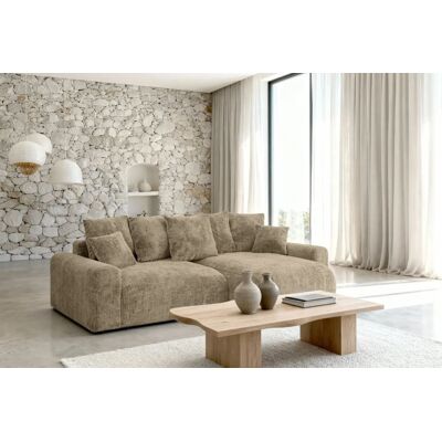 Casanova Paris Canapé d'angle convertible tissu chenille 4 places café Marron 239x88x140cm - Publicité Casanova Paris Canapé d'angle convertible tissu chenille 4 places café Marron 239x88x140cm - Publicité