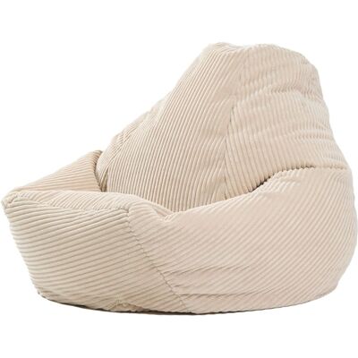 Nordlys Pouf en velours côtelé beige Beige 84x73x90cm - Publicité Nordlys Pouf en velours côtelé beige Beige 84x73x90cm - Publicité