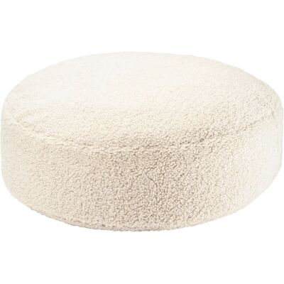 Pouf Blanc Crème - Teddy, Polyvalent, WigiWama - Publicité Pouf Blanc Crème - Teddy, Polyvalent, WigiWama - Publicité