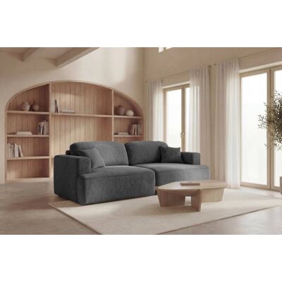 Casanova Paris Canapé droit convertible tissu velours 3 places gris foncé Gris 241x90x113cm - Publicité Casanova Paris Canapé droit convertible tissu velours 3 places gris foncé Gris 241x90x113cm - Publicité