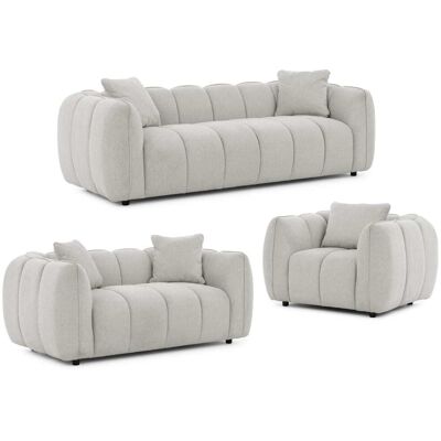 S-Style Ensemble de canapé 3+2+1 en tissu structuré gris clair Gris 89x69x228cm - Publicité S-Style Ensemble de canapé 3+2+1 en tissu structuré gris clair Gris 89x69x228cm - Publicité