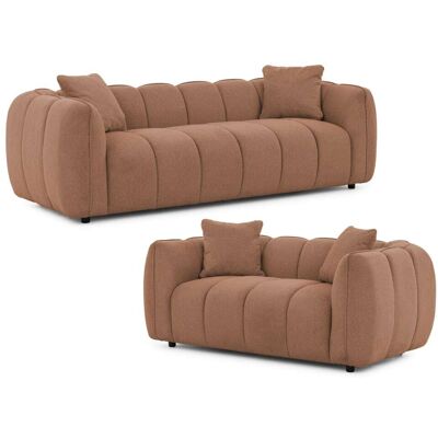 S-Style Ensemble de canapé 3+2 en tissu structuré terre cuite Rouge 89x69x228cm - Publicité S-Style Ensemble de canapé 3+2 en tissu structuré terre cuite Rouge 89x69x228cm - Publicité