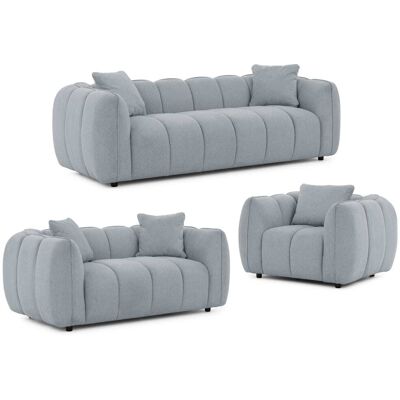 S-Style Ensemble de canapé 3+2+1 en tissu structuré gris Gris 89x69x228cm - Publicité S-Style Ensemble de canapé 3+2+1 en tissu structuré gris Gris 89x69x228cm - Publicité