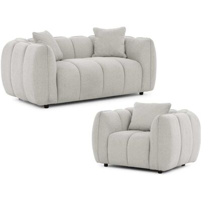 S-Style Ensemble de canapé 2+1 en tissu structuré gris clair Gris 89x69x172cm - Publicité S-Style Ensemble de canapé 2+1 en tissu structuré gris clair Gris 89x69x172cm - Publicité