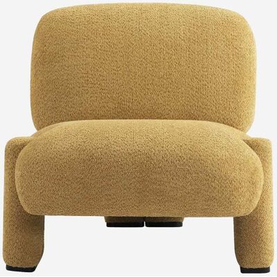 Habitat Fauteuil en tissu bouclette - miel Jaune 81x77x85cm - Publicité Habitat Fauteuil en tissu bouclette - miel Jaune 81x77x85cm - Publicité